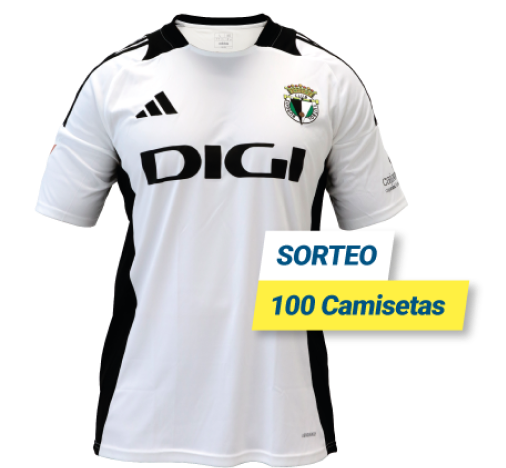 Contrata tu conexión a internet con la fibra óptica de DIGI y participa en el sorteo de 100 camisetas oficiales del Burgos CF. Para participar en el sorteo de la camiseta oficial de la primera equipación del Burgos CF, es necesario contratar fibra DIGI en cualquiera de sus modalidades y rellenar el formulario.